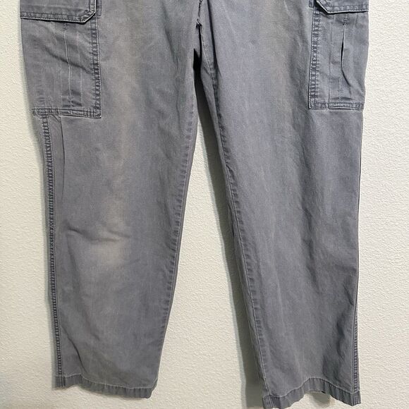 LL Bean Mens Cargo Pants 35X32(30) Blue Sunwashed Canvas Straight Leg Distressed - Picture 3 of 11